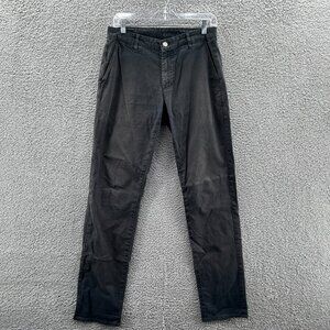 Ag Adriano Goldschmied Pants Mens 30 Black Slim Leg Khaki Stretch Twill